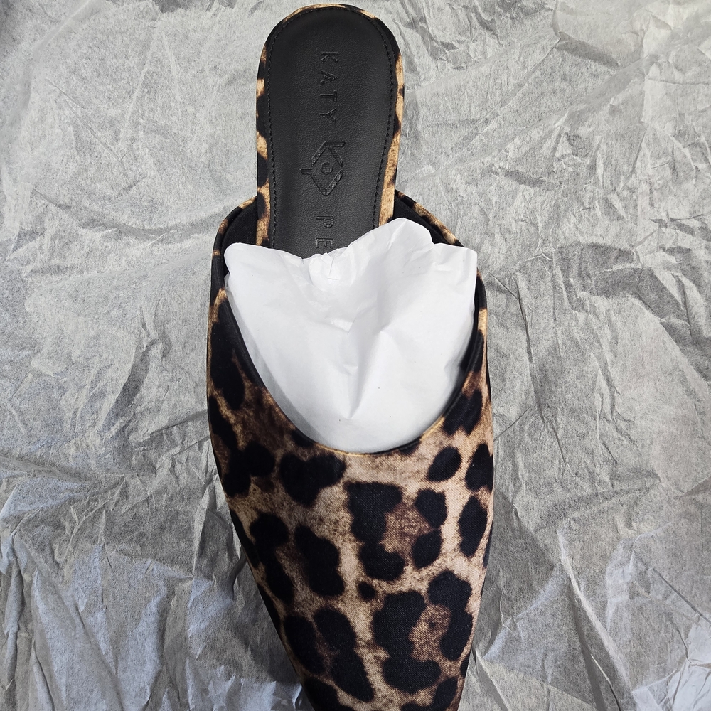 Katy Perry Collections Leopard Print Slip-On Mules in Black and Brown